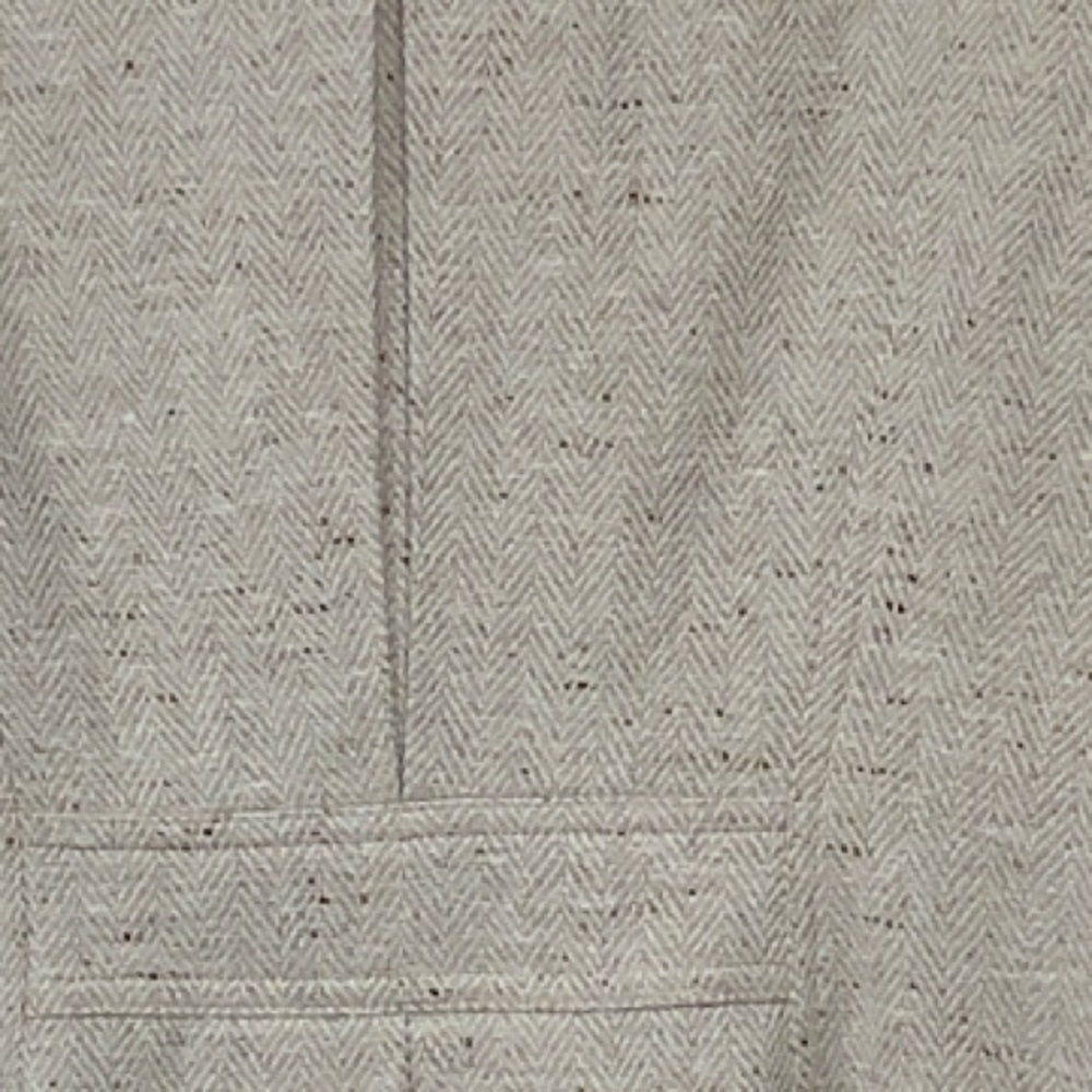 Escada Cashmere Old Money Wool Blazer Herringbone Tweed Oatmeal Ecru Tan Sz 36 - Picture 8 of 9
